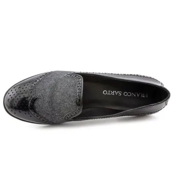 Franco Sarto Tweed Textured Patent Leather Loafers - Picture 8 of 11